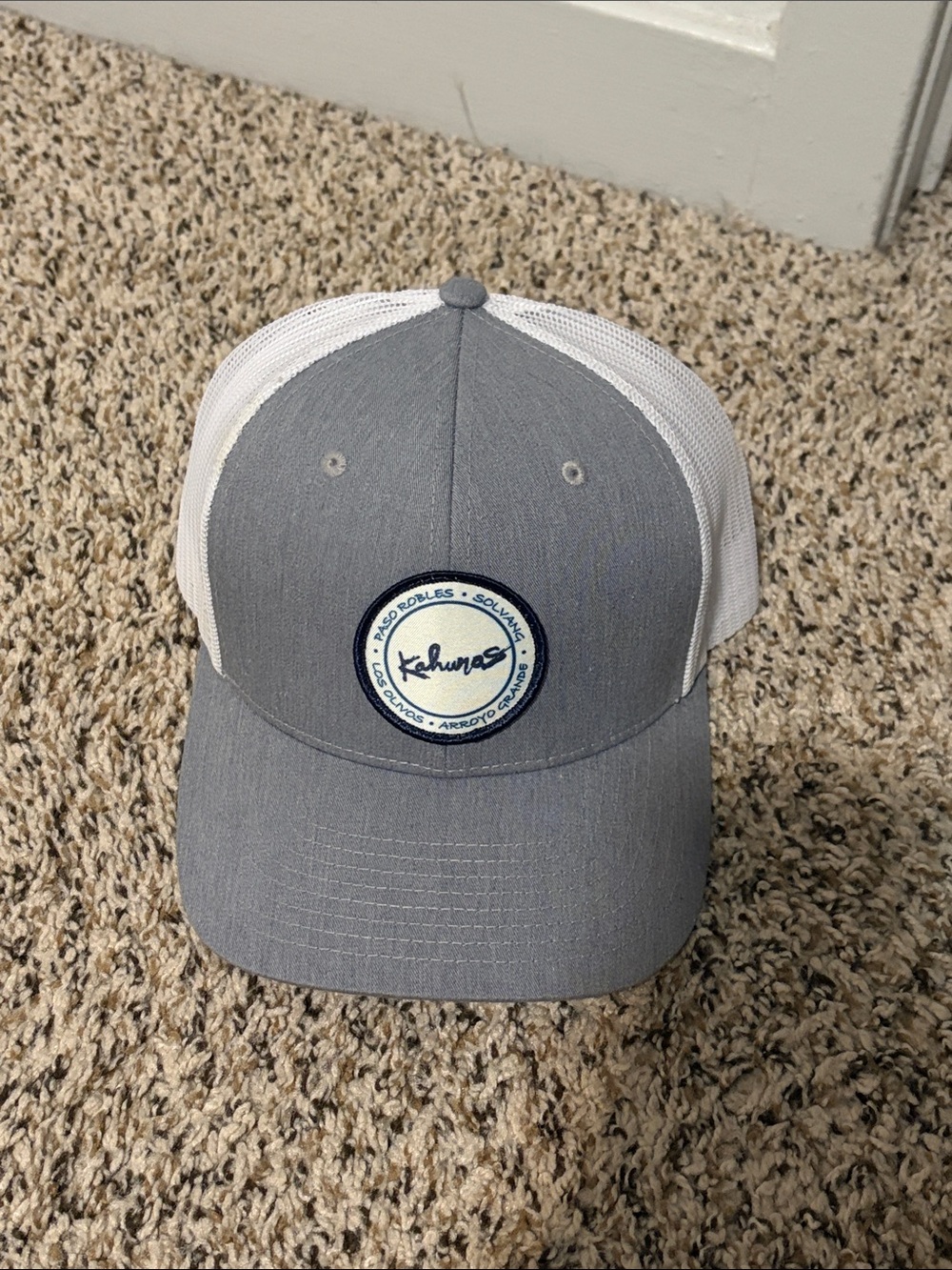 Gray and White Mesh Trucker Hat